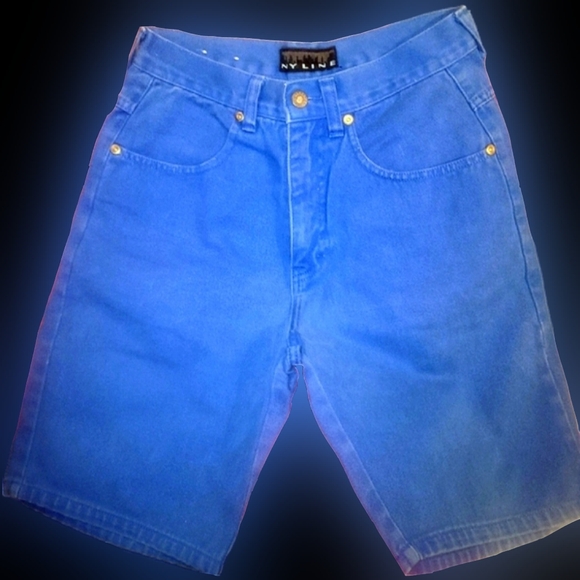 Vtg 90s Ny Line royal blue acid wash high waist denim mom jean shorts 4/6 NWOT - Picture 11 of 17